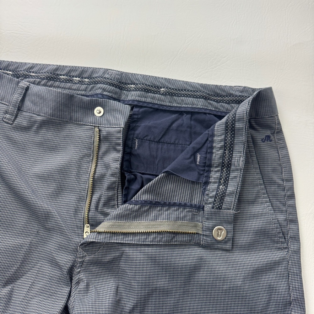 Maide Golf Bonobos Mens Houndstooth Performance Pants Grey Navy Blue Zipper Hem - Picture 8 of 15